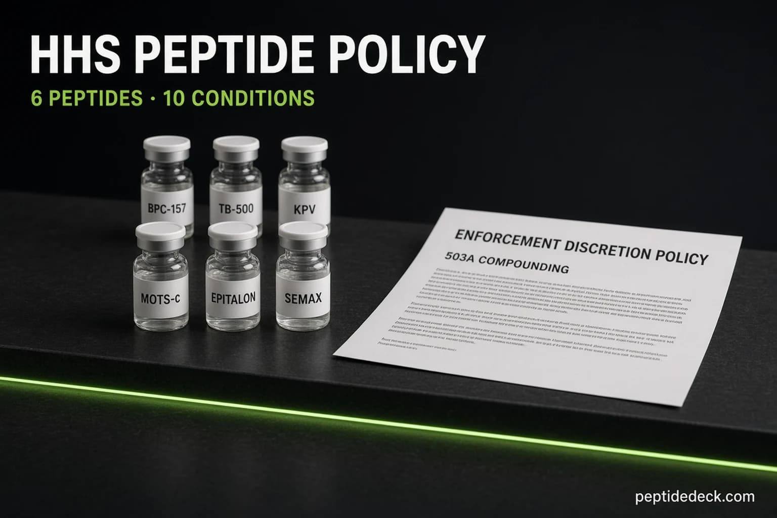 HHS Peptide Policy: The 6 Peptides Pharmacies Can Compound and the 10 Rules (2026)