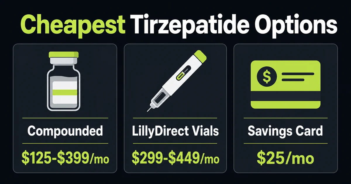 Cheapest Tirzepatide in 2026: From $125/mo (Verified)