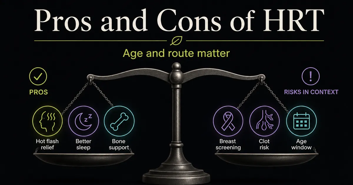 Pros and Cons of HRT: Benefits, Risks, and Safety by Age