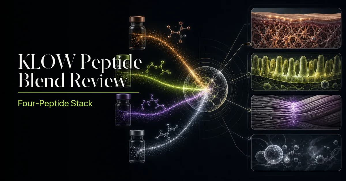 KLOW Peptide Blend Review: GHK-Cu + BPC-157 + TB-500 + KPV (2026)