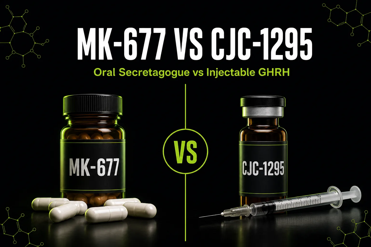 MK-677 vs CJC-1295: Oral Secretagogue vs Injectable GHRH (2026)