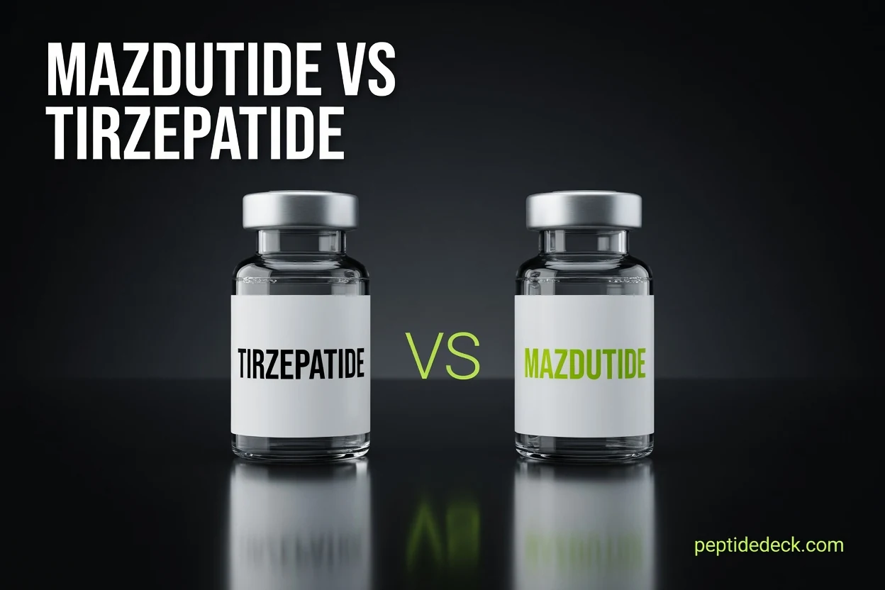 Mazdutide vs Tirzepatide: GIP or Glucagon, Trial Numbers & Which You Can Use (2026)